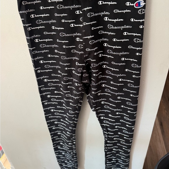 Champion Women’s  Black and White Logo Leggings - Picture 1 of 3